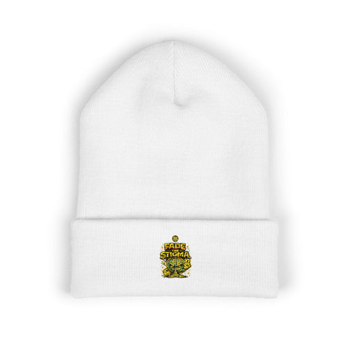 Inside Out Mindset Embroidered Cuffed Beanie White